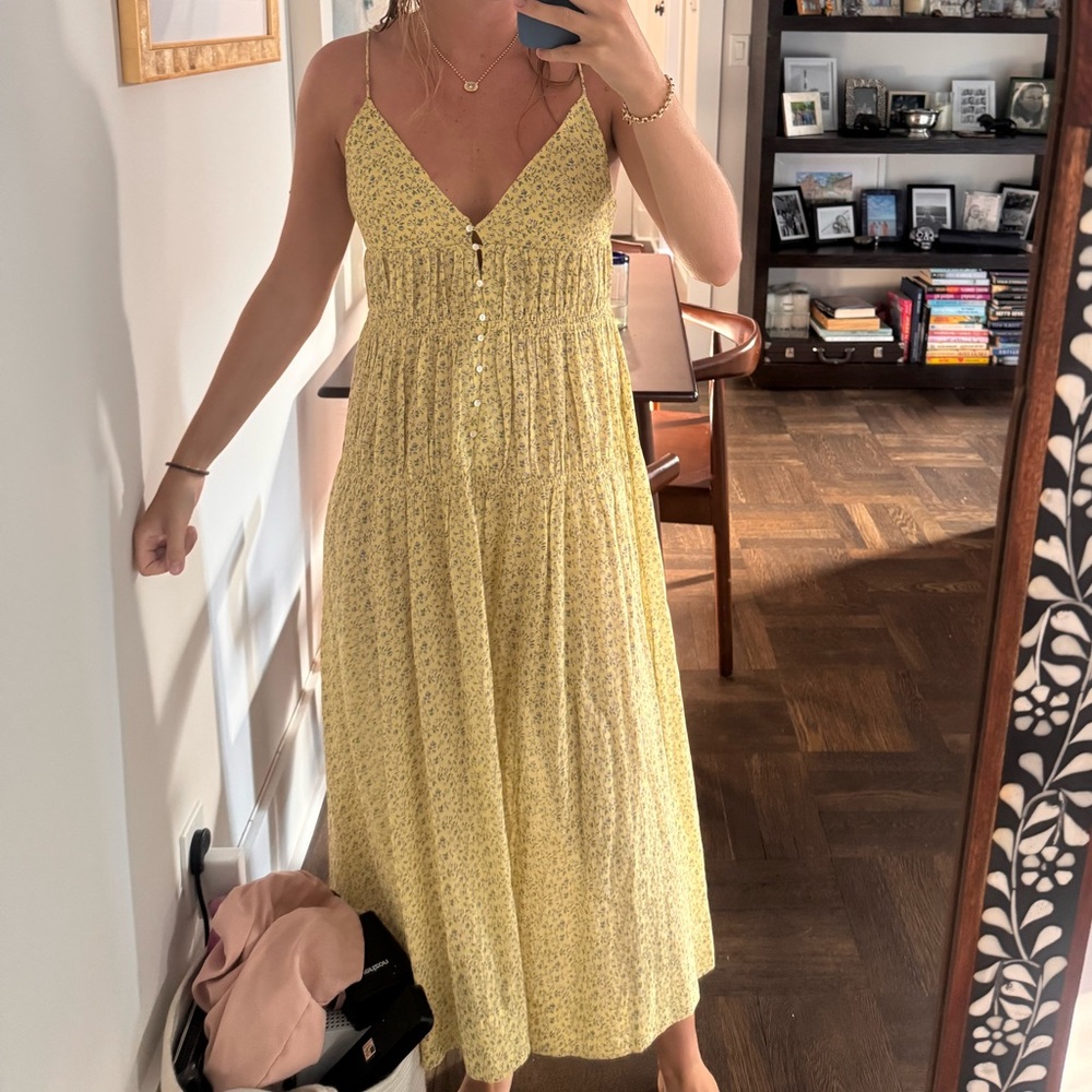 Doen Yellow Floral Midi Dress - Picture 2 of 7